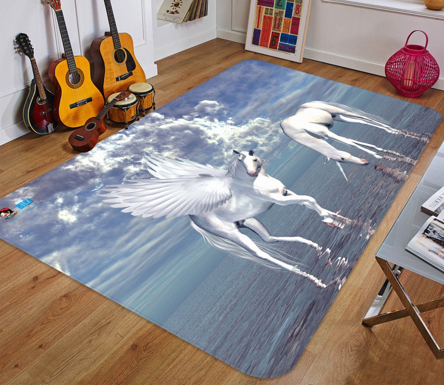 3D Drink Water Unicorn 40 Non Slip Rug Mat Mat AJ Creativity Home 