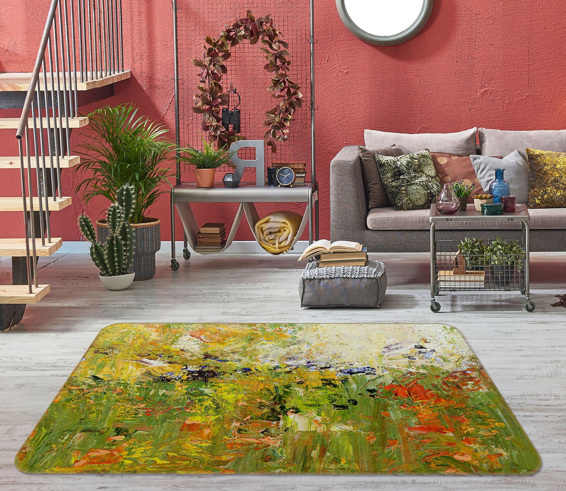 3D Garden Oil Painting 1088 Allan P. Friedlander Rug Non Slip Rug Mat