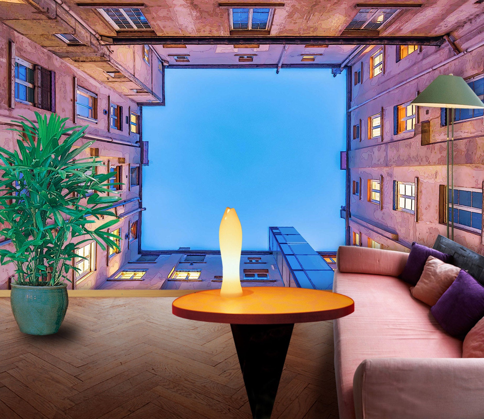 3D Building Bottom View 91112 Alius Herb Wall Mural Wall Murals