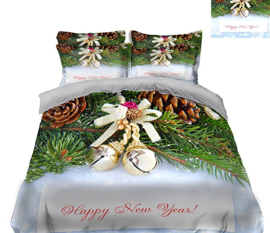 3D Bells 31182 Christmas Quilt Duvet Cover Xmas Bed Pillowcases
