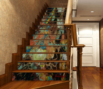 3D Color Oil Painting Pattern 90156 Allan P. Friedlander Stair Risers