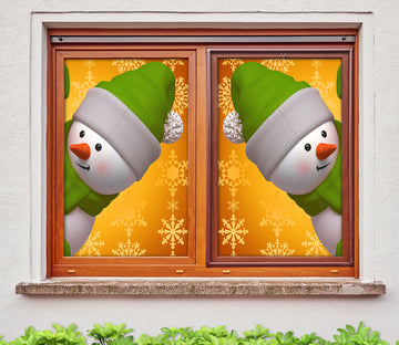 3D Snowman Snowflake 31015 Christmas Window Film Print Sticker Cling Stained Glass Xmas