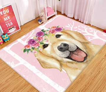 3D Golden Dog 052 Uta Naumann Rug Non Slip Rug Mat