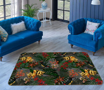 3D Flowers Leaves 107 Uta Naumann Rug Non Slip Rug Mat