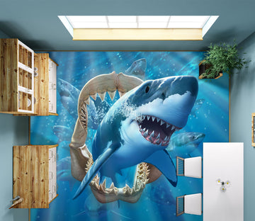 3D Shark 96220 Jerry LoFaro Floor Mural  Wallpaper Murals Self-Adhesive Removable Print Epoxy