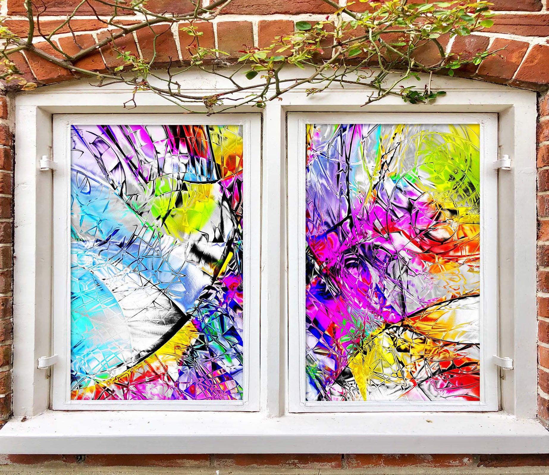 3D Color Graffiti 139 Window Film Print Sticker Cling Stained Glass UV Block