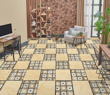 3D Gentle Yellow Squares 946 Floor Mural  Wallpaper Murals Rug & Mat Print Epoxy waterproof bath floor