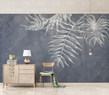 3D Gray Leaves WC88 Wall Murals Wallpaper AJ Wallpaper 2 
