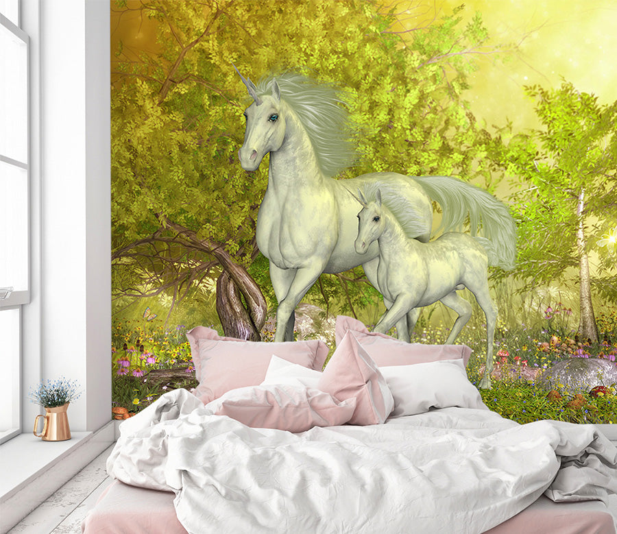 3D Forest Horse 1545 Wall Murals