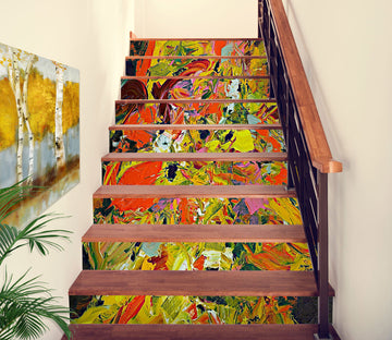 3D Color Block Oil Painting Texture 90162 Allan P. Friedlander Stair Risers