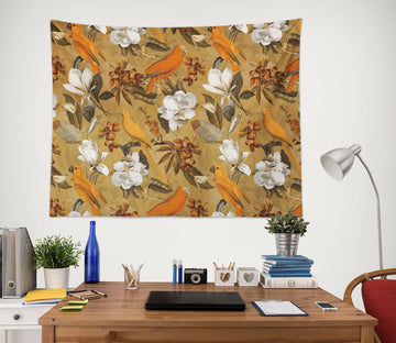 3D Orange Bird 5366 Uta Naumann Tapestry Hanging Cloth Hang