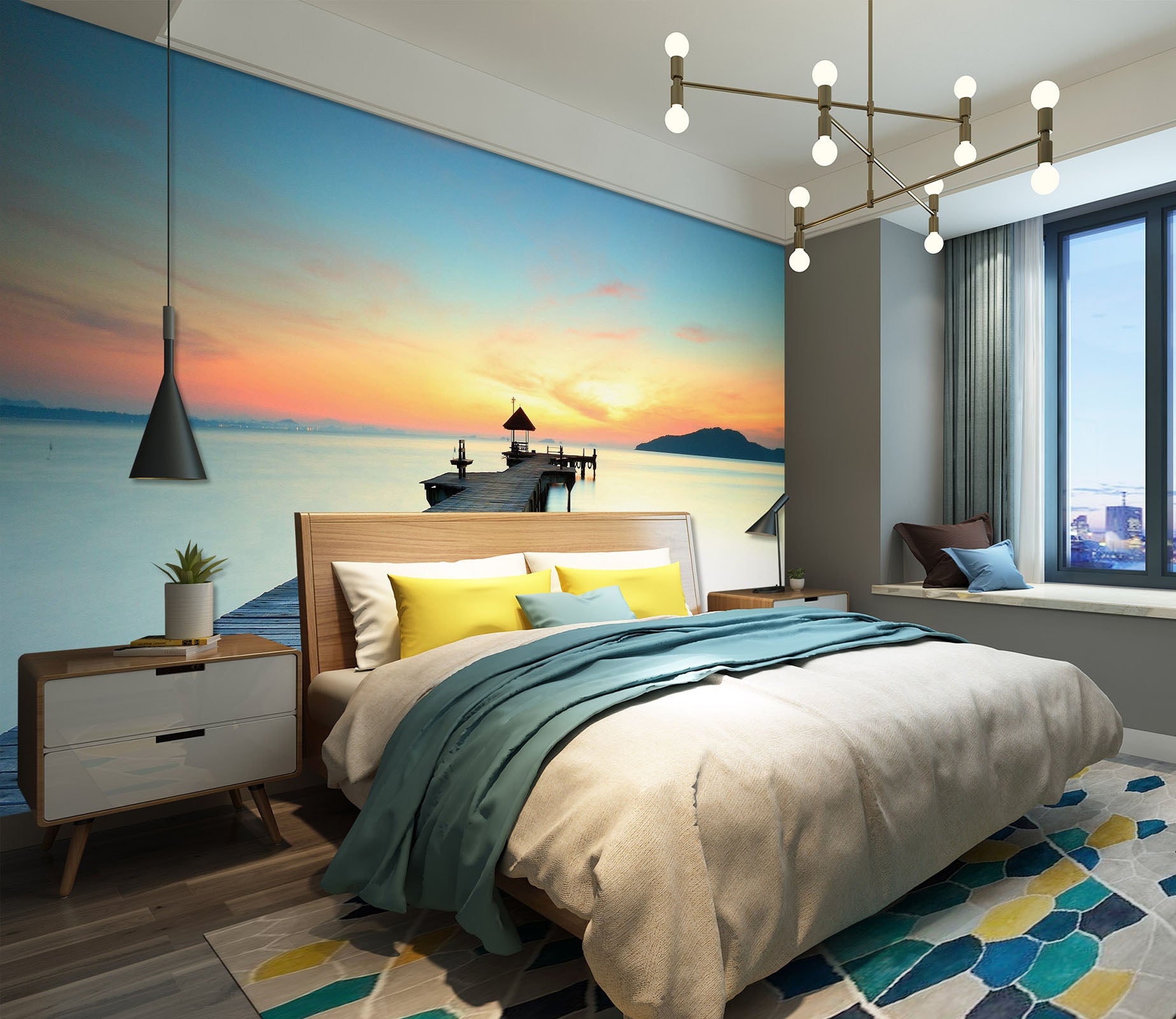 3D Sea Bridge 025 Wall Murals