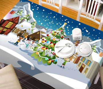 3D Village Christmas Tree 27 Tablecloths Tablecloths AJ Creativity Home 