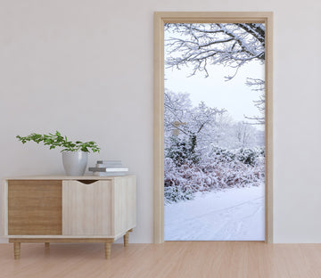 3D Snow Grass Trees 106204 Assaf Frank Door Mural