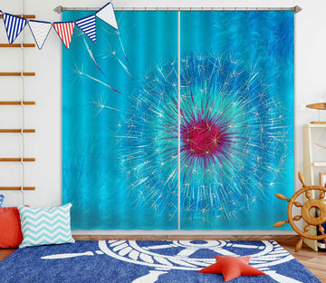 3D Blue Dandelion 389 Skromova Marina Curtain Curtains Drapes