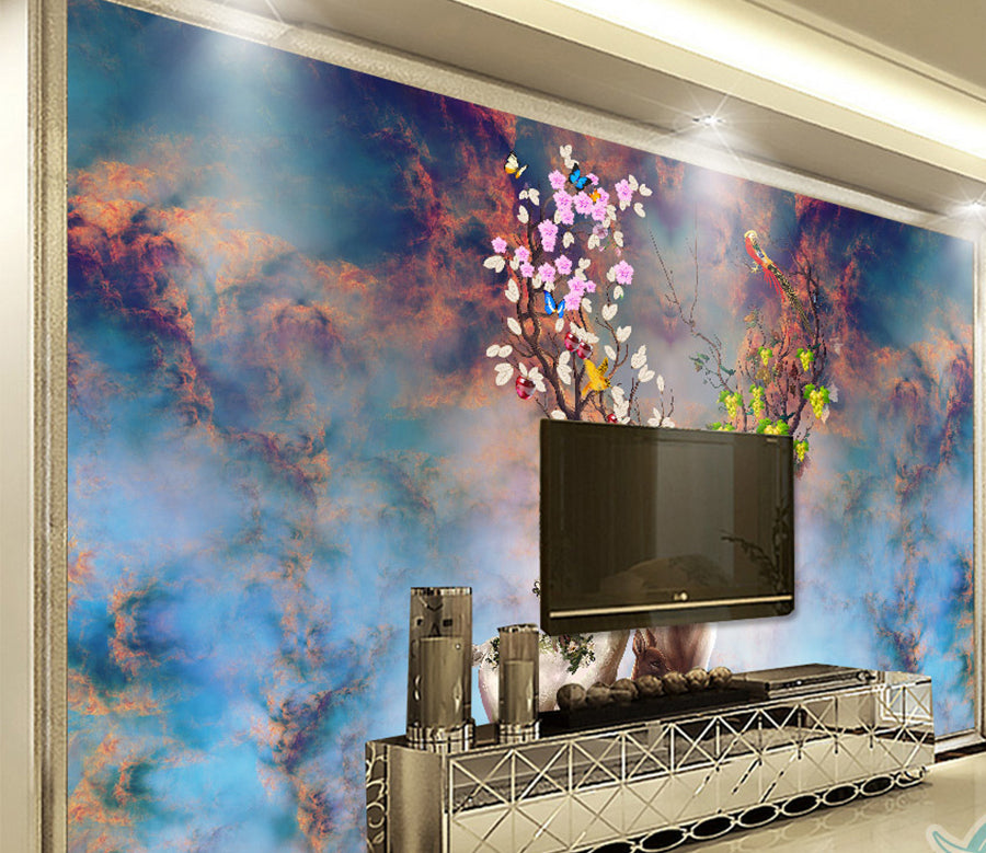 3D Flower Fawn WG018 Wall Murals