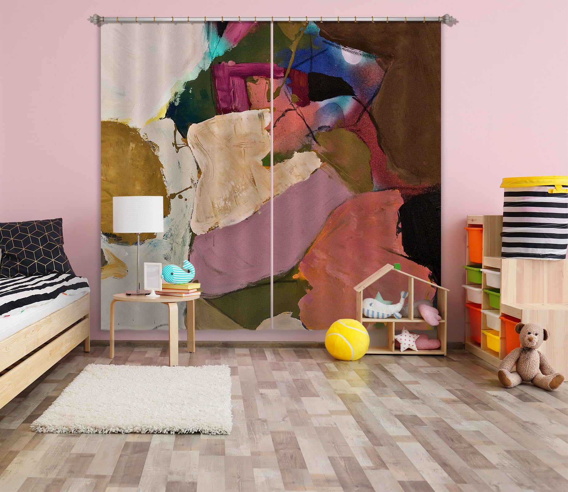 3D Color Graffiti 296 Allan P. Friedlander Curtain Curtains Drapes