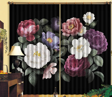 3D Colored Petals 735 Curtains Drapes