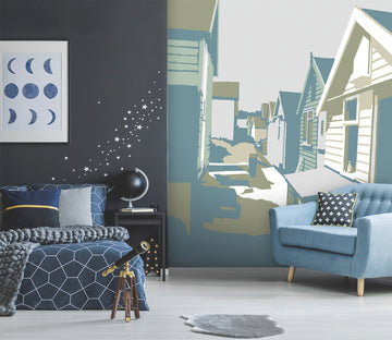 3D Mudeford Beach Huts 1028 Steve Read Wall Mural Wall Murals