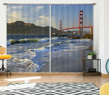 3D Wave Beach 050 Kathy Barefield Curtain Curtains Drapes
