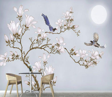 3D Moonlight Bluebird 889 Wall Murals