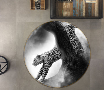 3D Leopard 072 Animal Round Non Slip Rug Mat Mat AJ Creativity Home 