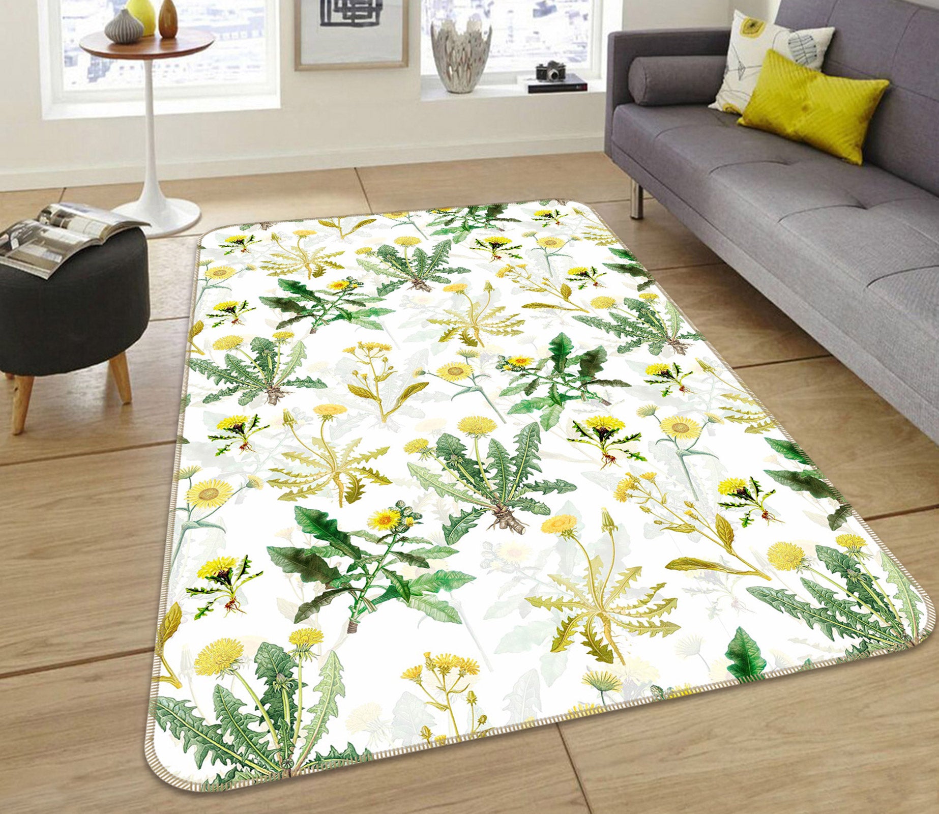 3D Chrysanthemum 170 Uta Naumann Rug Non Slip Rug Mat