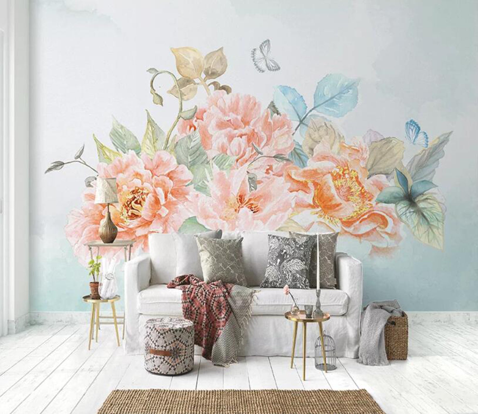 3D Colored Flowers WC73 Wall Murals Wallpaper AJ Wallpaper 2 