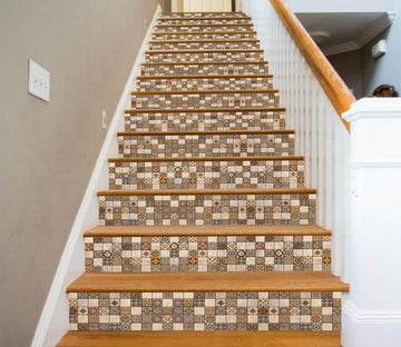 3D Vintage Handmade Mosaic 5404 Marble Tile Texture Stair Risers Wallpaper AJ Wallpaper 