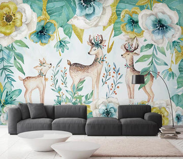 3D Charming Deer Family 2395 Wall Murals
