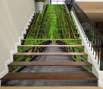 3D Green Forest 050 Stair Risers