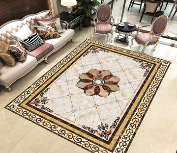 3D Black Rectangle Pattern WG616 Floor Mural Wallpaper AJ Wallpaper 2 