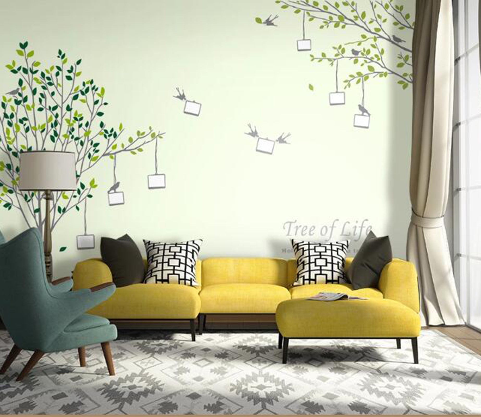 3D Green Leaf WC33 Wall Murals Wallpaper AJ Wallpaper 2 