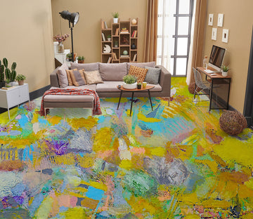 3D Yellow-Green Pigment 9508 Allan P. Friedlander Floor Mural  Wallpaper Murals Self-Adhesive Removable Print Epoxy