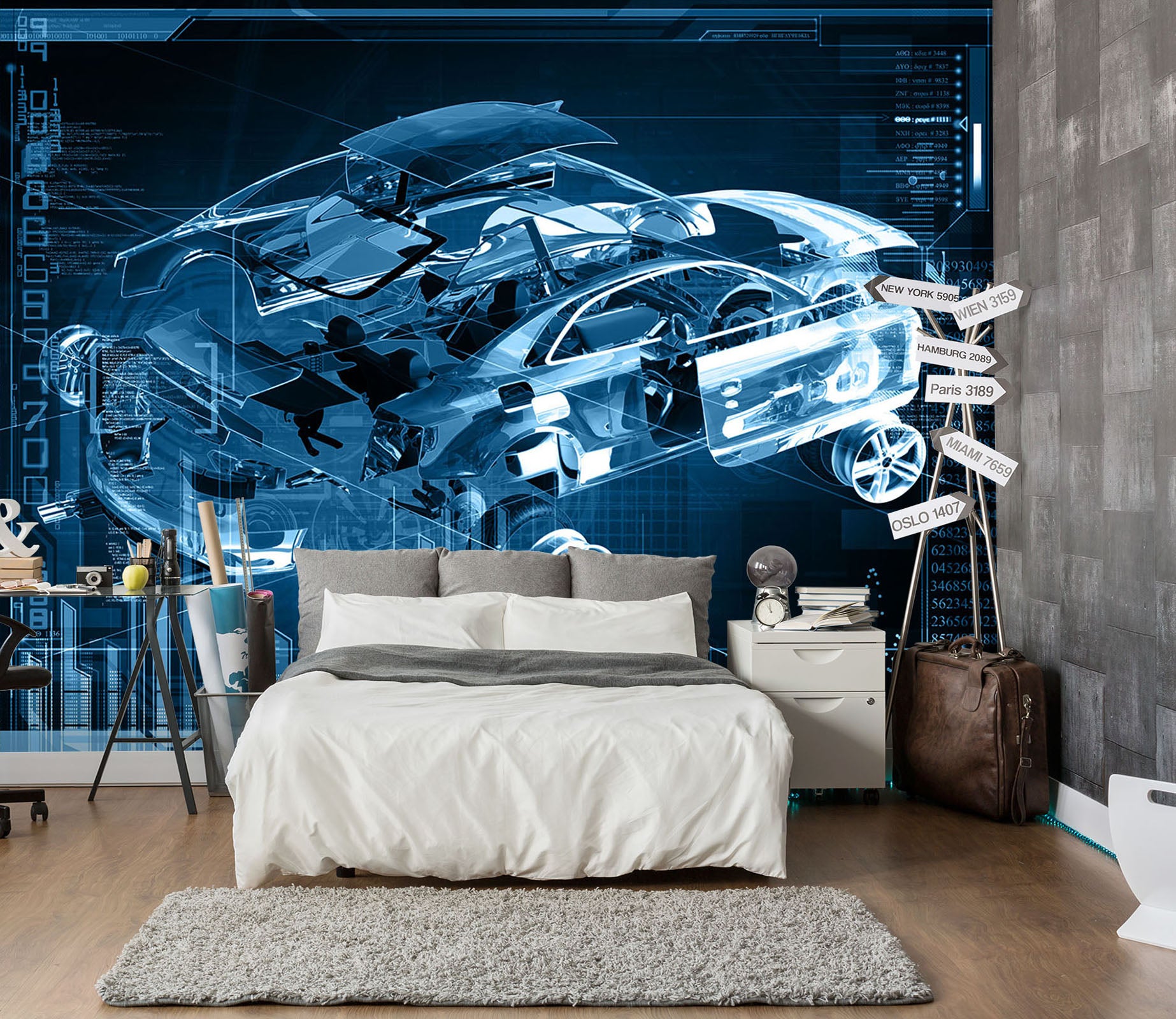3D Assemble Car 404 Vehicle Wall Murals