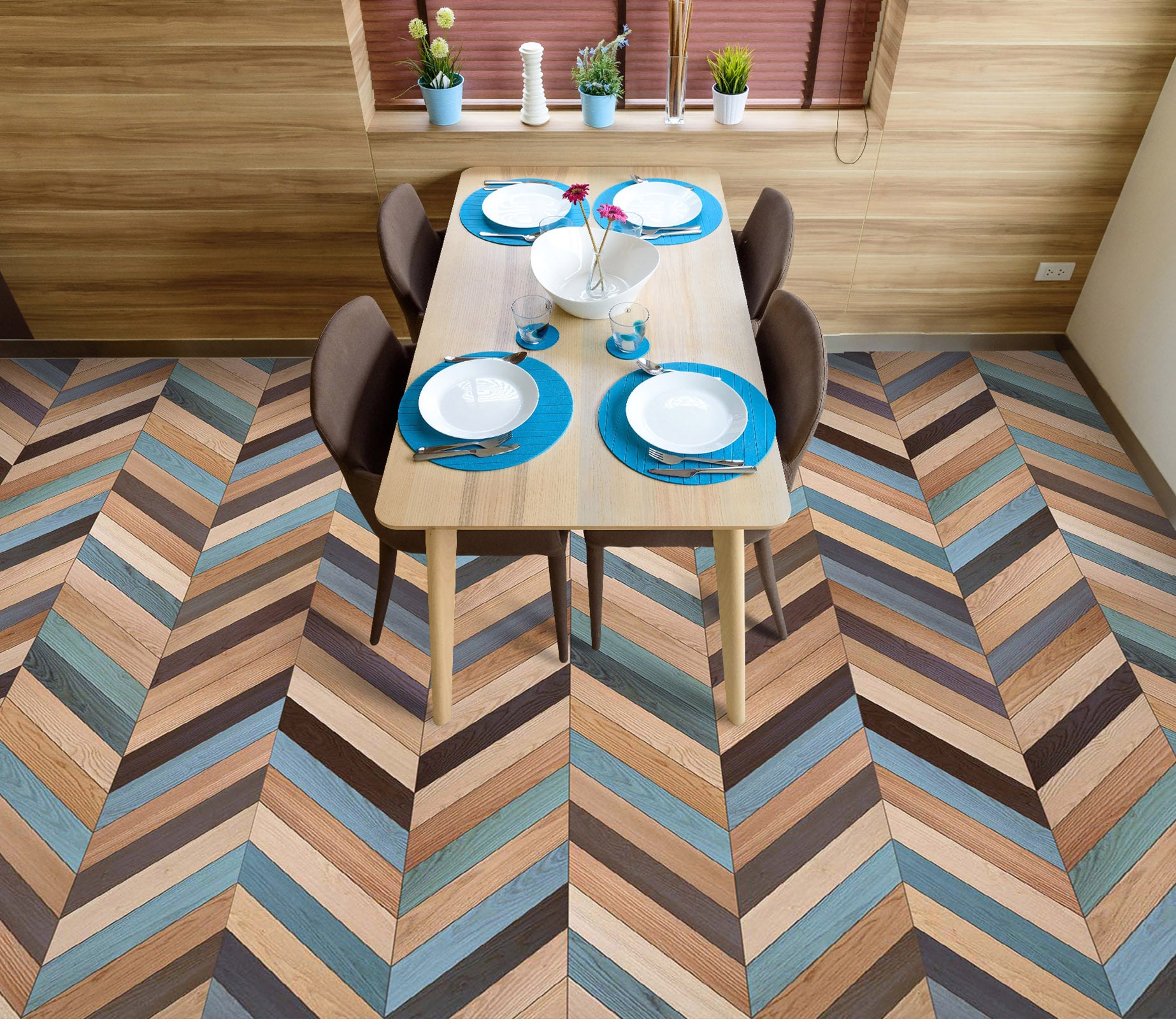 3D Four-color Wood Grains 567 Floor Mural  Wallpaper Murals Rug & Mat Print Epoxy waterproof bath floor