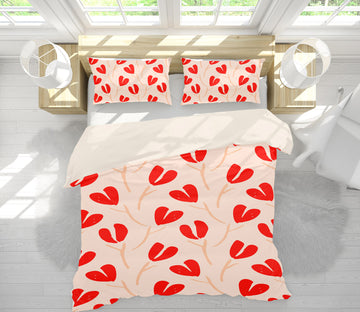 3D Red Heart Pattern 10982 Kashmira Jayaprakash Bedding Bed Pillowcases Quilt