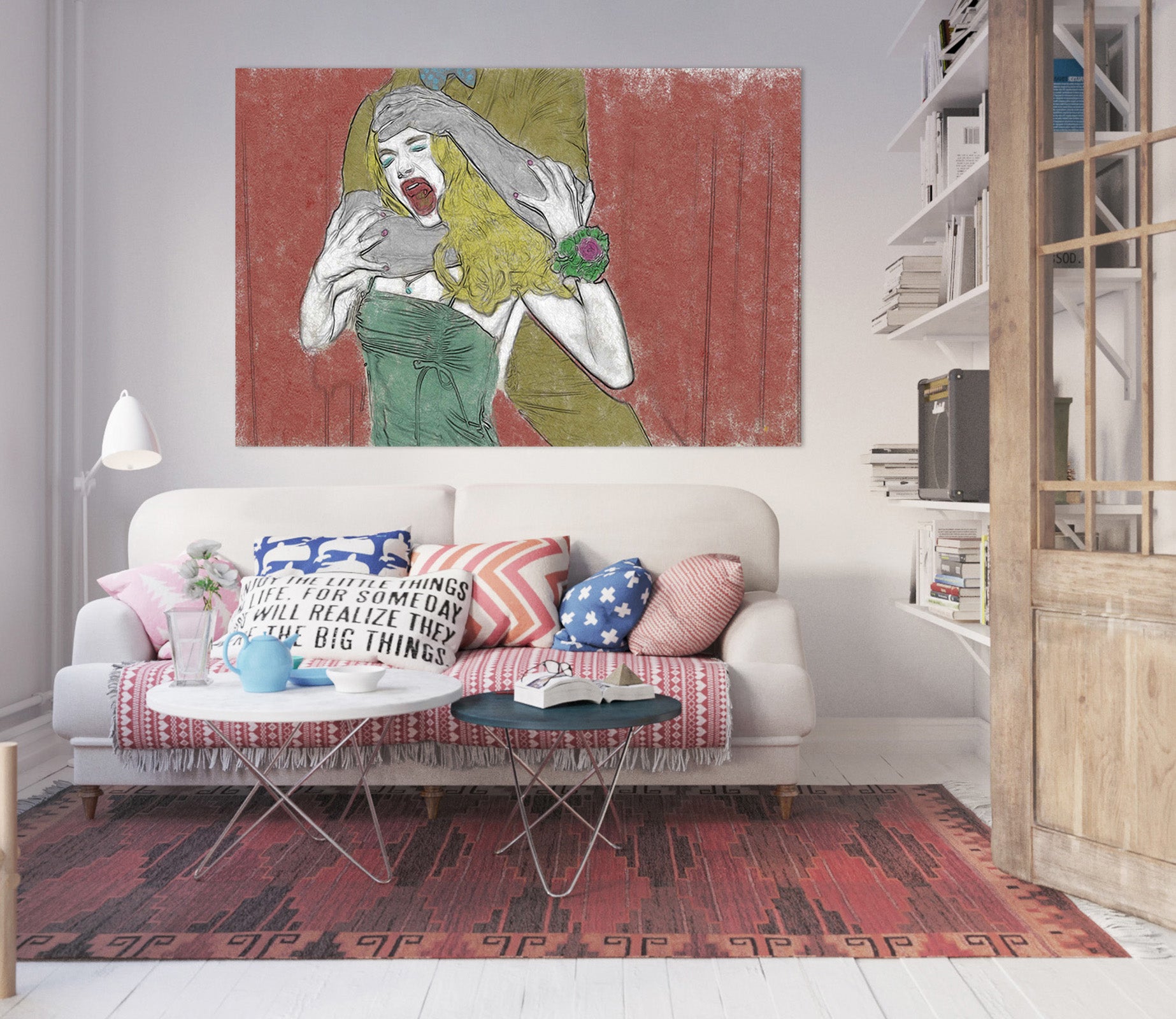 3D Painted Girl 013 Marco Cavazzana Wall Sticker