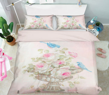 3D Flowerpot Bird 2146 Debi Coules Bedding Bed Pillowcases Quilt