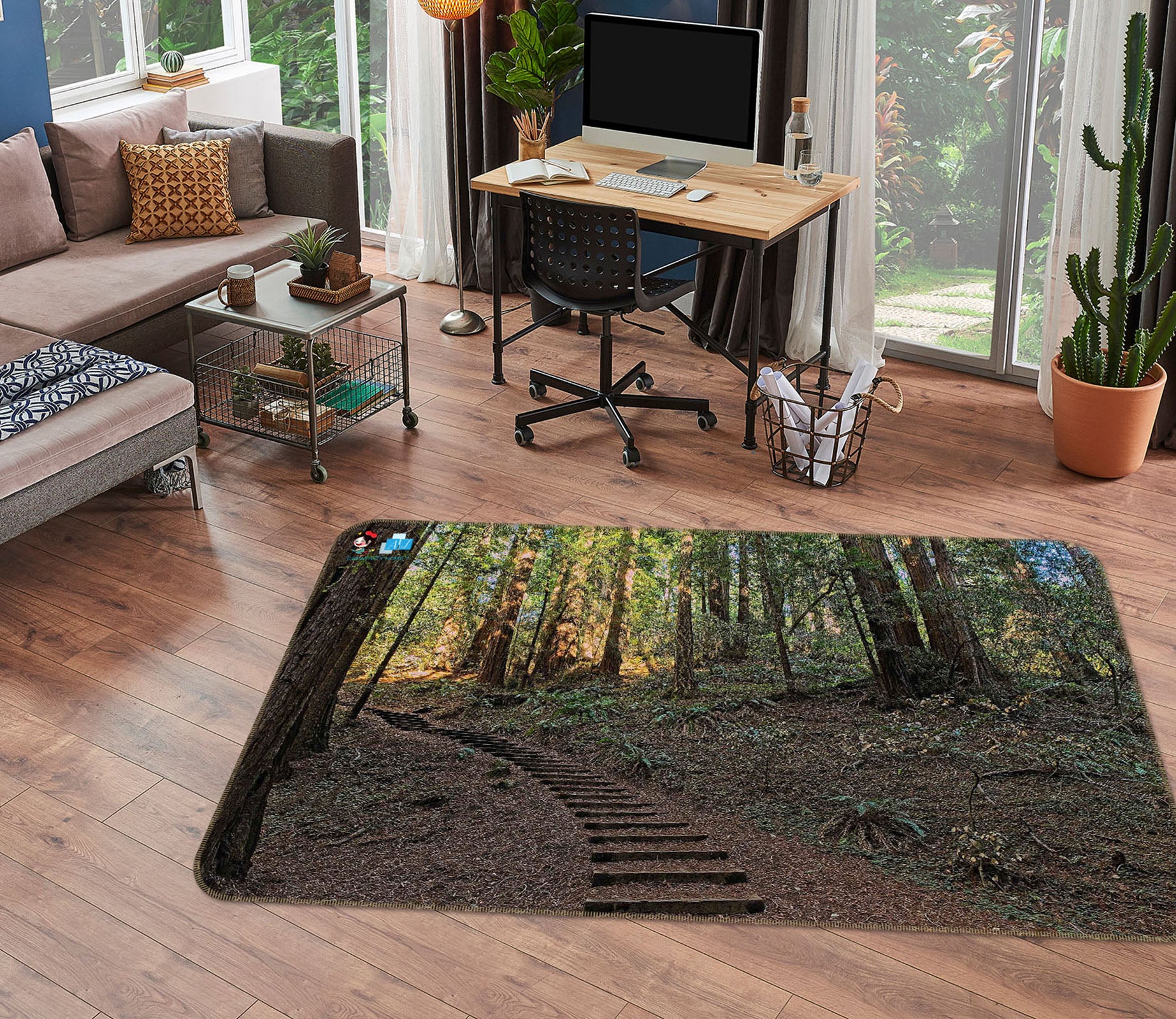 3D Forest Walkway 62210 Kathy Barefield Rug Non Slip Rug Mat