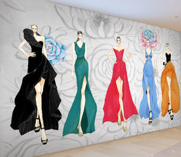 3D Colorful Dress 1599 Wall Murals