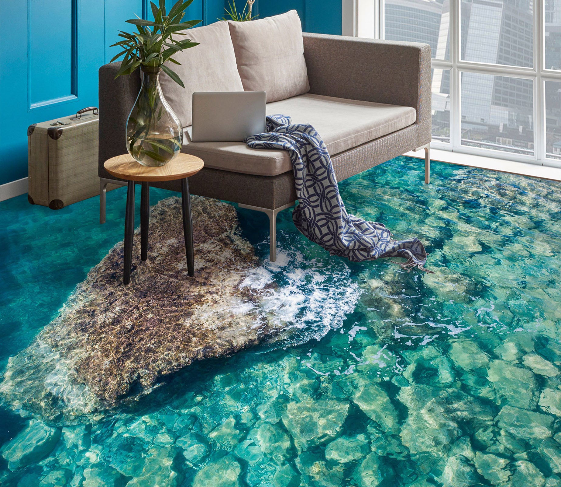 3D Cool Shallow Sea 376 Floor Mural  Wallpaper Murals Rug & Mat Print Epoxy waterproof bath floor