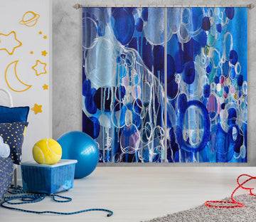 3D Blue Circle Bubble 2322 Misako Chida Curtain Curtains Drapes