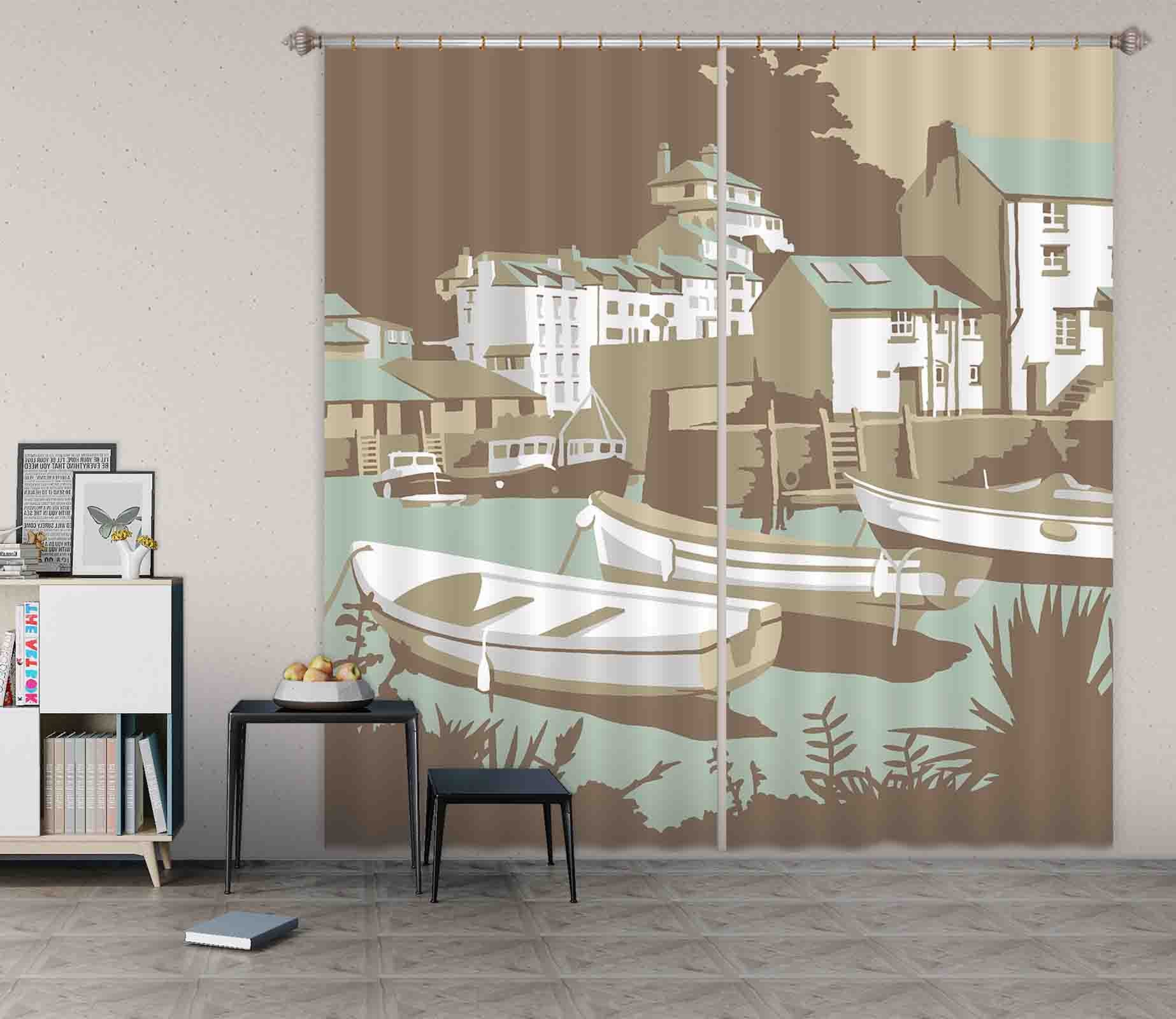 3D Polperro 130 Steve Read Curtain Curtains Drapes