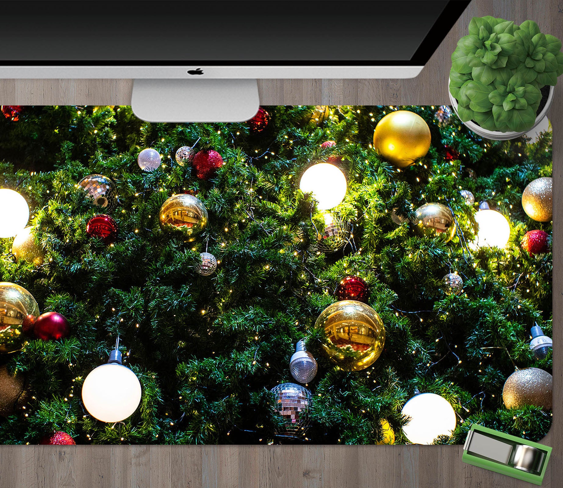 3D Tree Ball Pendant 53243 Christmas Desk Mat Xmas