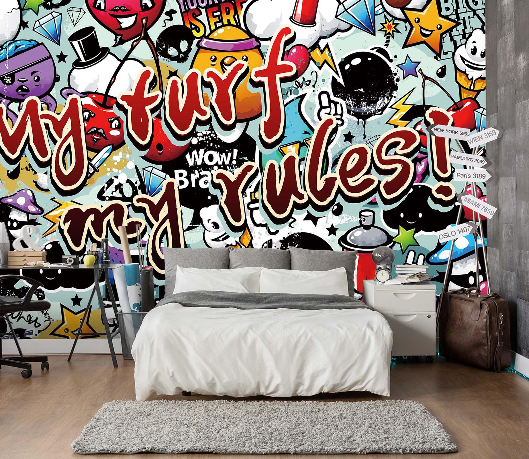 3D Doodle Monster 068 Wall Murals