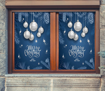 3D Merry Christmas 30070 Christmas Window Film Print Sticker Cling Stained Glass Xmas