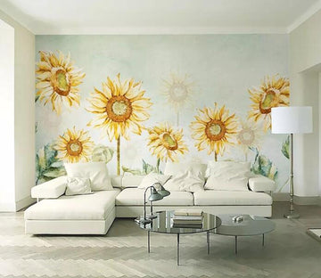 3D Sunflower WG10 Wall Murals Wallpaper AJ Wallpaper 2 