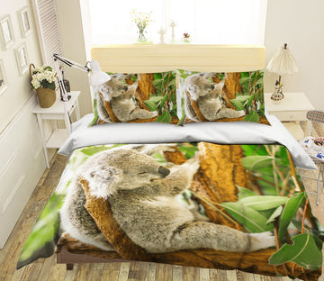 3D Koala Eucalyptus 077 Bed Pillowcases Quilt