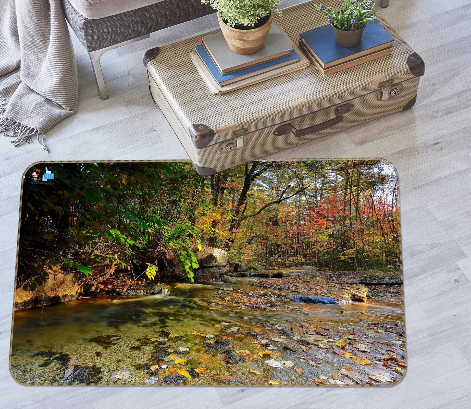 3D Woods Creek 62227 Kathy Barefield Rug Non Slip Rug Mat